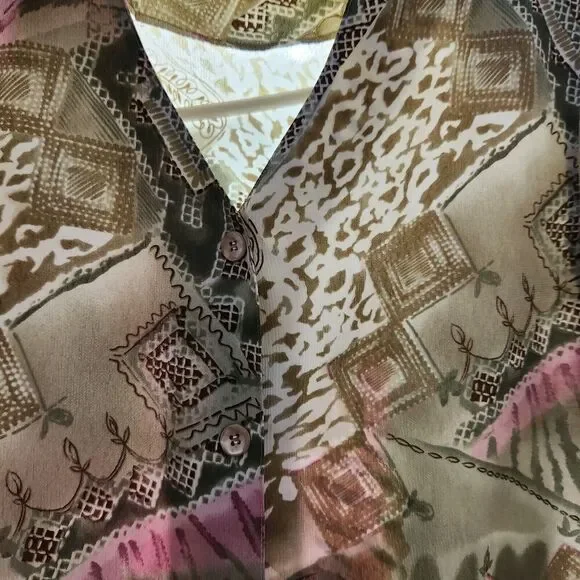 Alfred Dunner Blouse For Women Size 12 Lightweight Short Sleeve - Picture 7 of 9